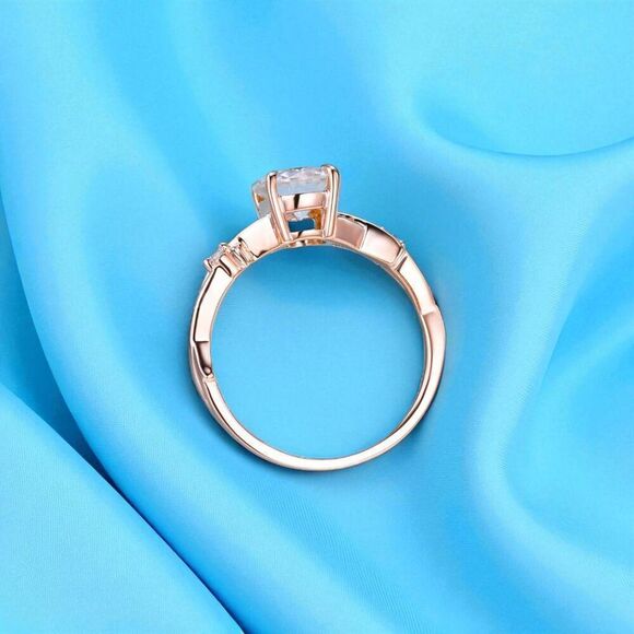 14k Gold- Moissanite Ring- Sz 6- Rose Gold 1.25 CT Fairytale Vine Twig Ring 2.7g - Picture 11 of 17